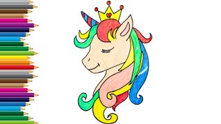 Unicorn 🦄 🌈❤️rainbow drawing stepbystep Unicorn drawingpaintings and drawing forkids andtoddler [upl. by Nedroj]