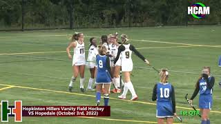 Hopkinton Hillers Field Hockey VS Hopedale October 3rd 2022 [upl. by Ytsirhc]