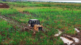 Incredible KOMATSU Bulldozer 53P Construct New Project Road Foundation with Heavy Machinery Trucks [upl. by Haikezeh]