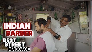 Best Indian Head Massage At Street Side BarberShop 💈 asmr sensoryoverload relaxtion [upl. by Lednahc]