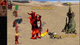 Heroes 3 COMBAT One year growth Inferno vs Rust Dragon Nest [upl. by Zurkow]