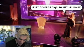 xQc reacts to QTcinderella Joking about Adept Divorcing xQc [upl. by Chatwin47]