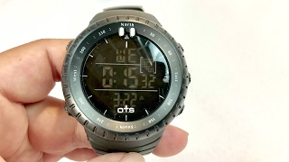 OTS 50M Waterproof Military Sports Digital Watch Review [upl. by Pablo981]