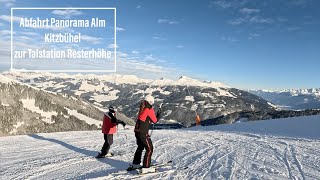 JournalistenSkitag im Skigebiet KitzSki Abfahrt Panorama Alm Kitzbühel  Talstation Resterhöhe [upl. by Elehcin]