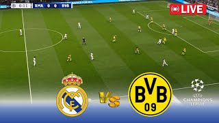 🔴Real Madrid vs Borussia Dortmund  LIVE  UEFA Champions League 2425  PES Game Simulation [upl. by Molli]