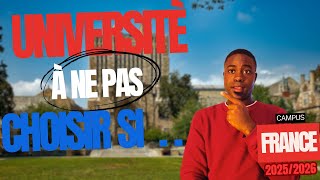 LES UNIVERSITES A NE PAS CHOISIR SUR CAMPUS FRANCE EN 20252026 Attention à vos choix duniversités [upl. by Diella]