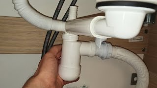 🔧 How To Install Assembly Water Trap siphon  Montage syphon évier IKEA [upl. by Asiulairam246]