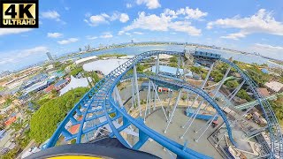 Storm Coaster  Seaworld Australia  Onride  4k  Wide Angle [upl. by Llenaej]