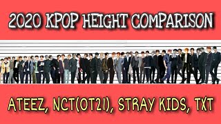 2020 KPOP BOY GROUP HEIGHT COMPARISON  ATEEZ NCTOT21 STRAY KIDS TXT [upl. by Ajet]