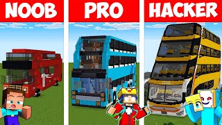 Minecraft NOOB vs PRO vs HACKER BUS BAU CHALLENGE ⛏ [upl. by Bach]