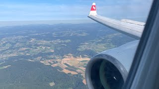 Landing Zürich LSZH A220300 Flightnumber LX737 [upl. by Enitsirhk]