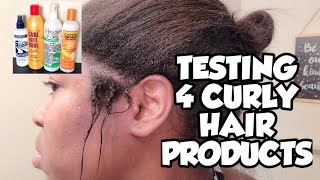 TESTING 4 CURLY HAIR PRODUCTS ON MY TRANSITIONING HAIR 7 MONTHS POST RELAXER [upl. by Phina785]