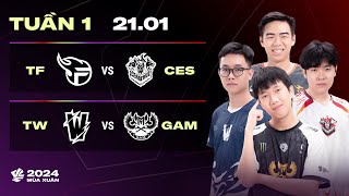 TF vs CES BO3  TW vs GAM BO3  VCS 2024 MÙA XUÂN  TUẦN 1  21012024 [upl. by Esiom]