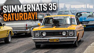 Summernats 35 SOLD OUT Saturday Tuff St Burnouts Supercruise Braddon  MORE [upl. by Oirasan]