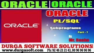 Oracle Tutorial  onlinetrainingPLSQL Subprograms Part  7 by basha [upl. by Guido485]