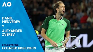 Daniil Medvedev v Alexander Zverev Extended Highlights  Australian Open 2024 Semifinal [upl. by Ragen]