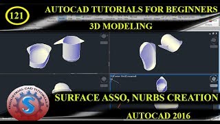 SURFACE ASSOCIATIVITY  NURBS CREATION  BASIC TUTORIALS FOR BEGINNERS  AUTO CAD 2016 [upl. by Olethea]