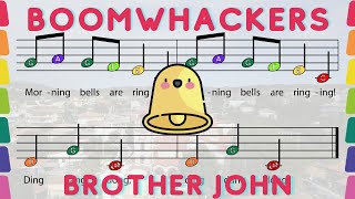 Brother John Boomwhackers ABC PlayAlong Easy Sheet music Notenames [upl. by Nednerb]