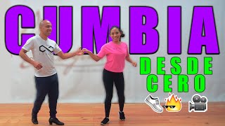 Aprende a bailar CUMBIA desde CERO  Tutorial Paso Básico en Pareja  Dance On Fire 👟🔥 [upl. by Sachsse445]