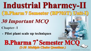 Industrial Pharmacy  II BP702T  Unit1  30 Important MCQ with answer  B Pharma 7th Semester [upl. by Arst]