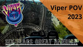 Viper à Six Flags Great America  POV 2023 [upl. by Francyne]