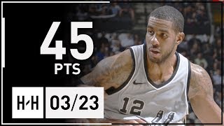 LaMarcus Aldridge Full Highlights Jazz vs Spurs 20180323  45 Pts [upl. by Eloisa]