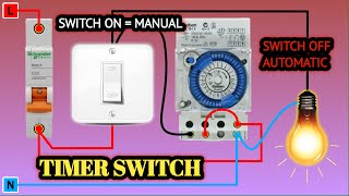 Manual and Automatic 24 Hour Timer Switch Wiring Diagram [upl. by Eceerahs255]