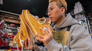 Process of Customizing Converse into a Luxury Leather Sneakers Korean Custom Artisan [upl. by Nosnehpets887]