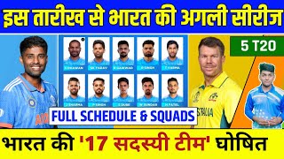 India vs Australia T20 Series 2023  India Squad amp Full Schedule  India vs Australia T20 Squad 2023 [upl. by Veljkov]