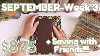 🥑 Weekly Cash Stuffing 875  Saving With Friends  Week 3 Sept  Single Income [upl. by Ecinert]