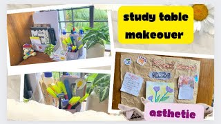 Aesthetic Study table  stationary organisation  makeover  small space with diy   malayalam [upl. by Devy]