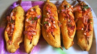 Mirapakaya Bajji  Easy and Tasty Mirchi Bajji Recipe  Stuffed Mirchi Bajji  Hyderbadi Street Food [upl. by Porty]