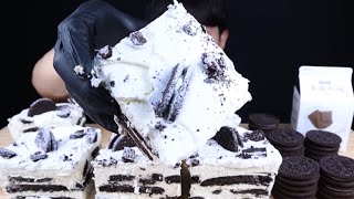 ASMR MUKBANG OREO ICE CREAM CAKE amp COOKIES [upl. by Karub830]