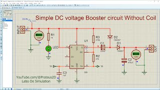 Circuit Amplificateur de Tension CC simple sans Bobine  DCDC Voltage Booster Circuit Without Coil [upl. by Nomolos343]