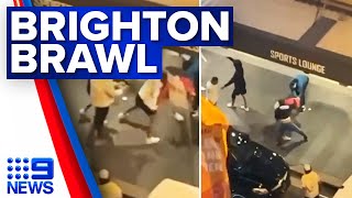 Wild brawl breaks out at popular Sydney beachside spot  9 News Australia [upl. by Nogaem]