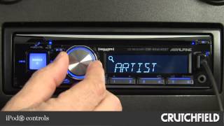 Alpine CDESXM145BT Car CD Receiver Display and Controls Demo  Crutchfield Video [upl. by Koslo94]