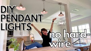 DIY PENDANT LIGHTS  NO HARD WIRE  DECORATE WITH ME  MOMMY TIME [upl. by Revert]