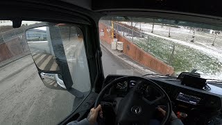 POV Truck Driving through Beautiful Norwegian city and landscape Mercedes Actros [upl. by Harle]