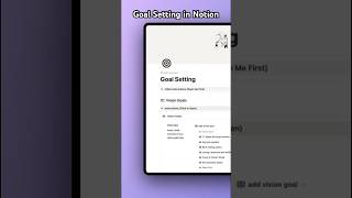 Goal Setting in Notion Free Template notion notiontemplate goalsetting [upl. by Acirrej]