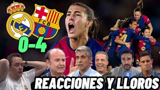 😱😭 REAL MADRID 0 BARCELONA 4  Lloros y reacciones madridistas al Clásico femenino  BARÇA HUMILLA [upl. by Elrae527]