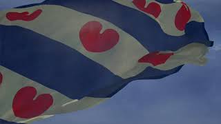 Waving flag and National Anthem of Friesland De Alde Friezen [upl. by Lasiaf30]