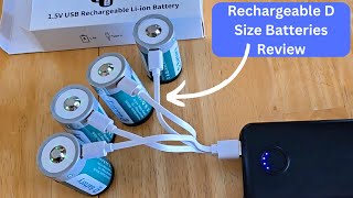 🔋 Fitinoch Rechargeable D Size Batteries Review  15V Lithium Power 💪⚡ [upl. by Nauqahs]