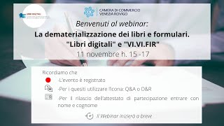 La dematerializzazione dei libri e formulari Libri digitali e VI VI FIR [upl. by Ellehctim153]