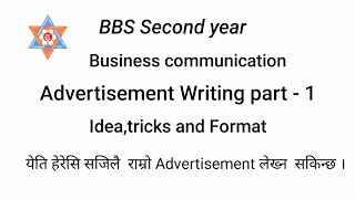 Advertisement Writing  BBS Second year [upl. by Eenram]