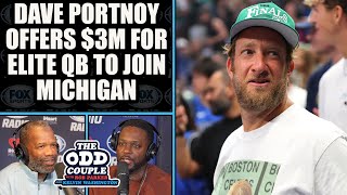 Dave Portnoy Offers 3M for Elite QB to Join Michigan  THE ODD COUPLE [upl. by Atinauq]