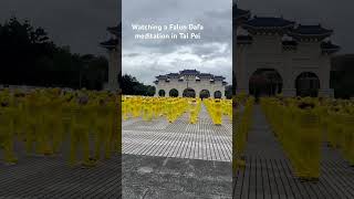 Falun Dafa meditation at the Chiang Kaishek Memorial Hall taiwan travelvlog blacktravelers [upl. by Dolhenty]