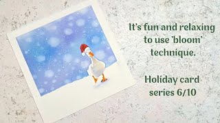 Watercolor Christmas card painting for beginners [upl. by Tjader]