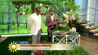 Så binder du en midsommarkrans  Nyhetsmorgon TV4 [upl. by Ellessig]