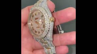 Moissanite Rolex watch  diamond Rolex watch  iced out watch  hip hop watch  luxury watch W 5 [upl. by Lole]