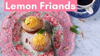 Lemon Friands with Lemon Curd  Lemon Almond Mini Cake [upl. by Yevol620]